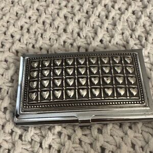 Brighton Silver Textured Card Holder with heart design